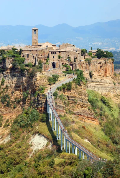 Hilltop Village Called Civita Bagnoregio Central Italy Reachable Only Using — Stock Photo, Image