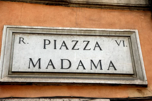 Text Piazza Madama Means Madama Square Senate Italian Republic Rome — Stock Photo, Image