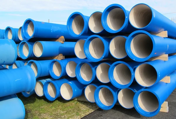 Pipes for transporting water and sewerage — Stock Photo, Image