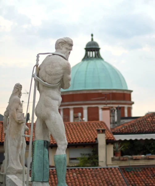 Estatua de la basílica paladiana en VICENZA con la cúpula del gato — Foto de Stock