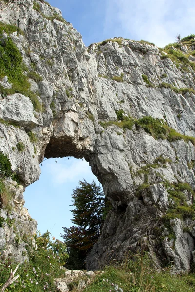 Holes op de berg genaamd Pria Fora in Vicenza in Italië — Stockfoto