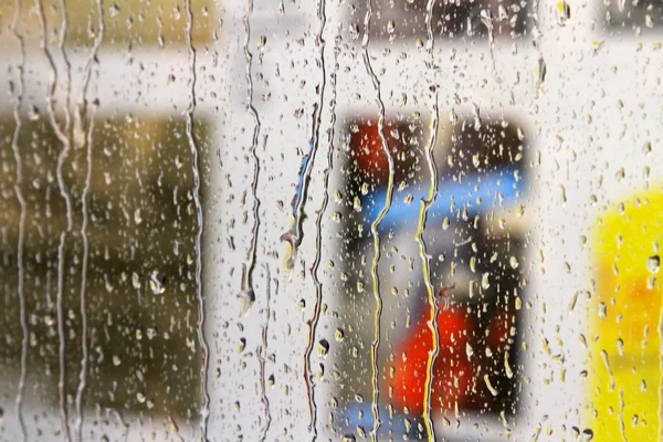 Window panes covered of rain — Stock Photo, Image