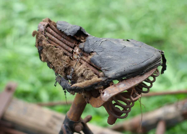 Bike saddle, completely destroyed of the last century — Stock Photo, Image