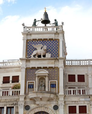 St mark'ın Saat Kulesi ile aslan Venedik İtalya