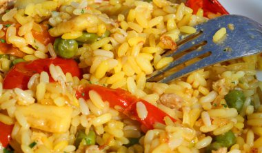 mükemmel pirinç valenciana ve paella çatalla