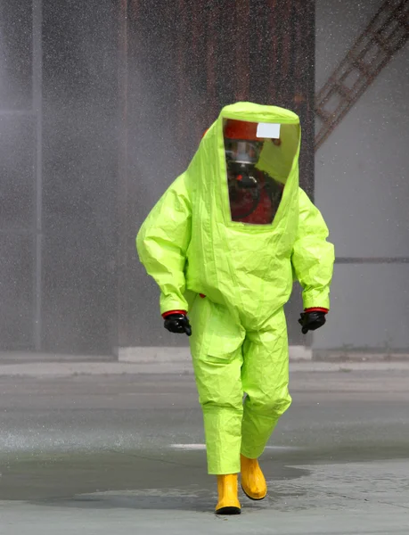 Yellow radiation suit and infectious diseases — Stock Photo, Image