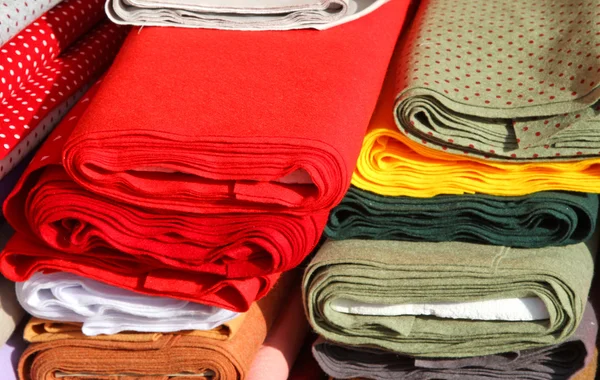 Fine Italian manufacture fabrics for sale in tailoring — Stock Photo, Image