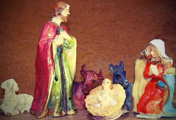 Baby Jesus in the Manger of the crib — Stock Photo, Image