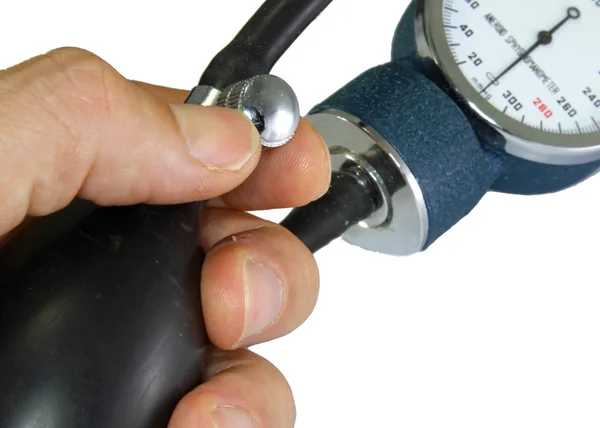 TLAKOMĔR s měřič krevního tlaku — Stock fotografie