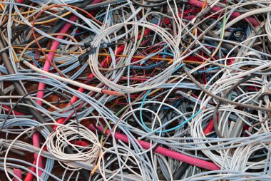 Copper wires thrown into landfills recyclable waste clipart