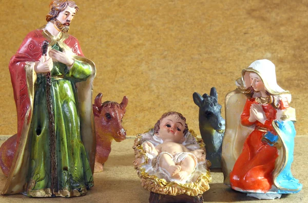 Scène de la Nativité avec bébé Jésus — Photo