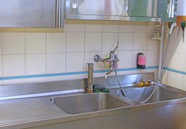 okul kantin çelik endüstriyel mutfak lavabo