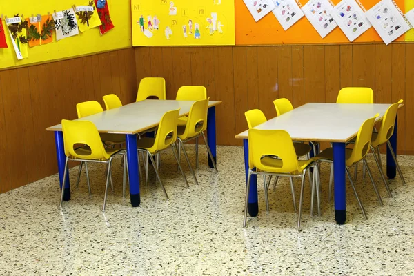 Classroom of a nursery with the little chairs — Stock Photo, Image