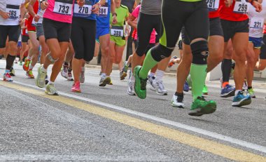 Maraton sırasında sporcular