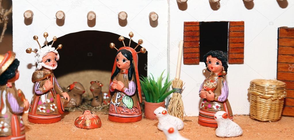 Nativity scene with Holy Family Mexican style