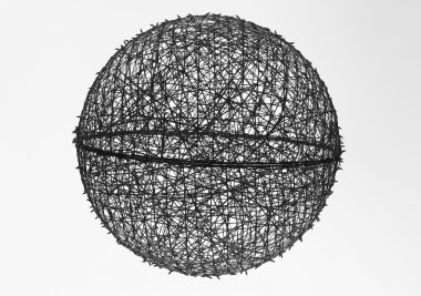 Beyaz arka planda askıya tangles dolu