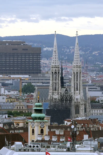 Aerial view of the city of vienna with Church — Stock Photo, Image