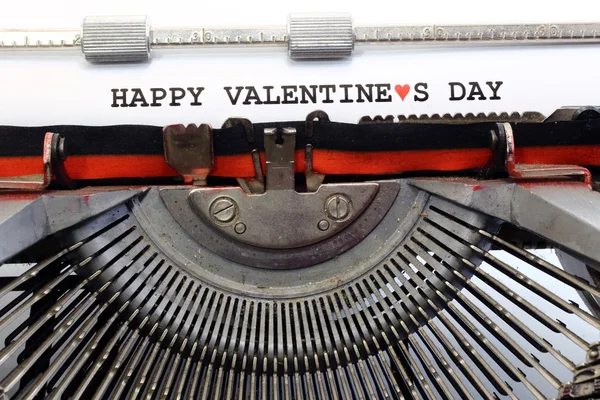 Schriftelijke schrijfmachine Happy Valentines Day — Stockfoto