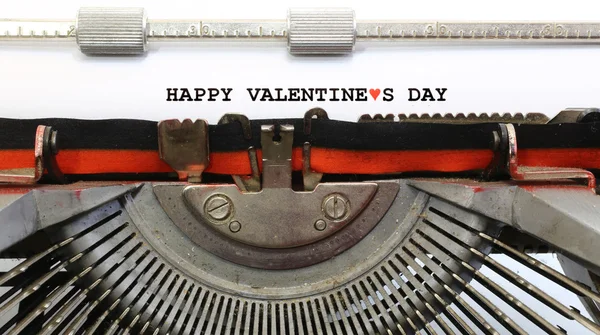 Written typewriter Happy Valentines Day — Stock Photo, Image