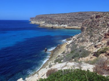İtalya Lampedusa ada manzara
