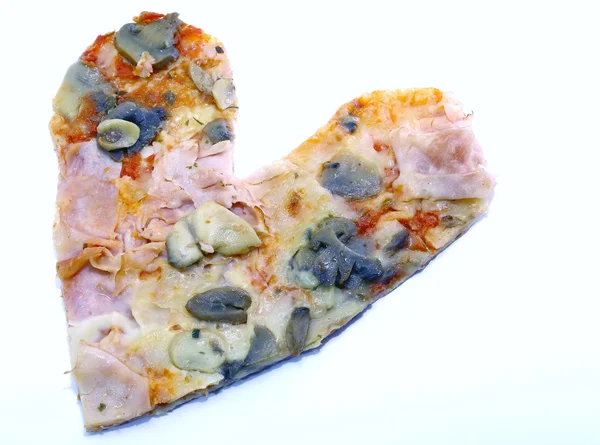 Pizza ve tvaru srdce pro milovníky — Stock fotografie