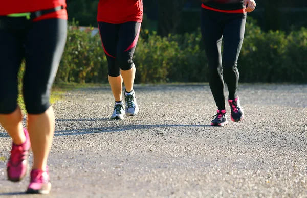 Women during training run in outdoor Park — Stock Photo, Image