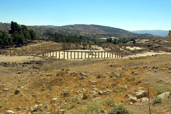Römischer Tempel in der Stadt Jerash — Stockfoto