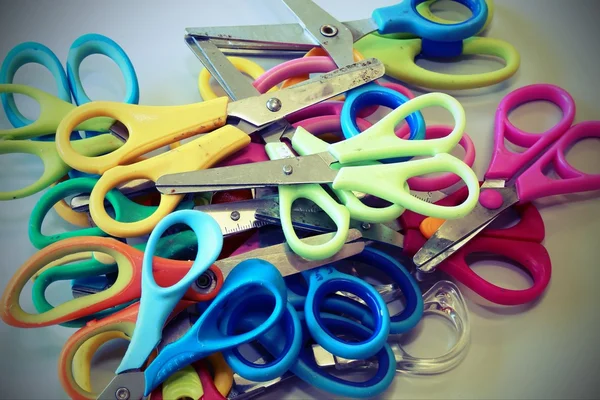 Scissors used by children at the preschool — Stock Photo, Image