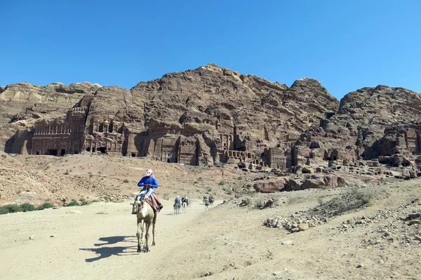 Starověké město Petra v Jordan na Středním východě — Stock fotografie