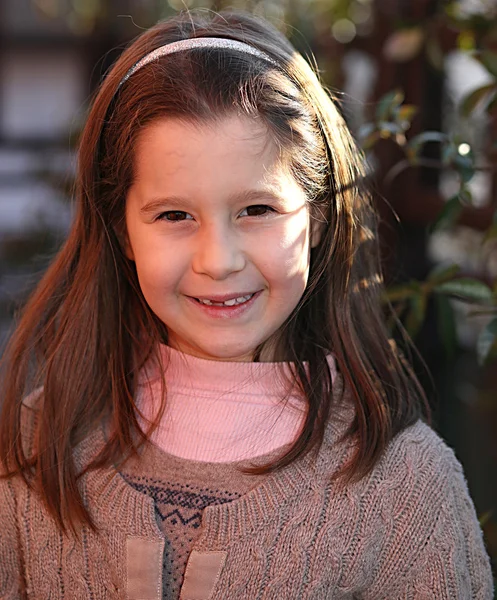 European child happy with a wool sweater — Stock Photo, Image