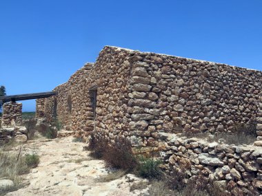 Sicilya İtalya taştan yapılmış eski köylü evleri