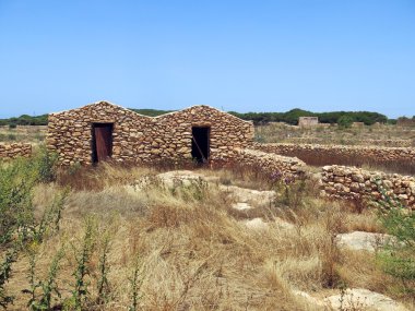 köylü Lampedusa İtalya taş evler