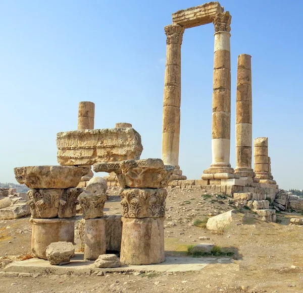 Ναός του Ηρακλή στο βουνό Citadel στο Αμμάν — Φωτογραφία Αρχείου