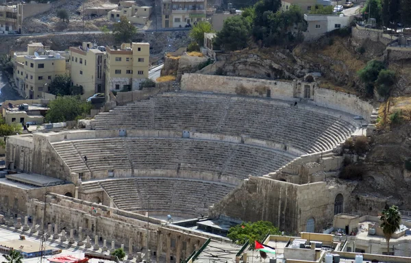 Anfiteatro romano en la ciudadela de Ammán en el sitio histórico nacional — Foto de Stock