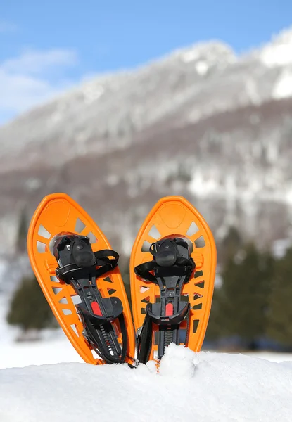 Modern snowshoes in the mountain — Stock Photo, Image