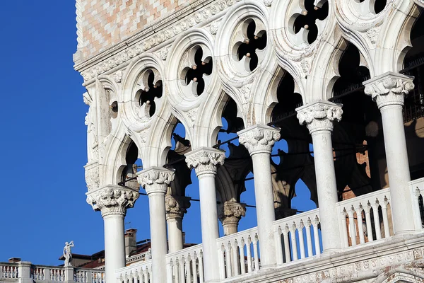 Detalhe do Palácio do Doge em Veneza Itália — Fotografia de Stock