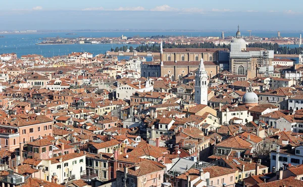 Venice, Italy, Venetian rooftops and the Church — Stock Photo, Image