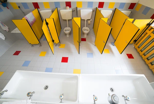 Bathroom nursery school photographed from above — Stock Photo, Image