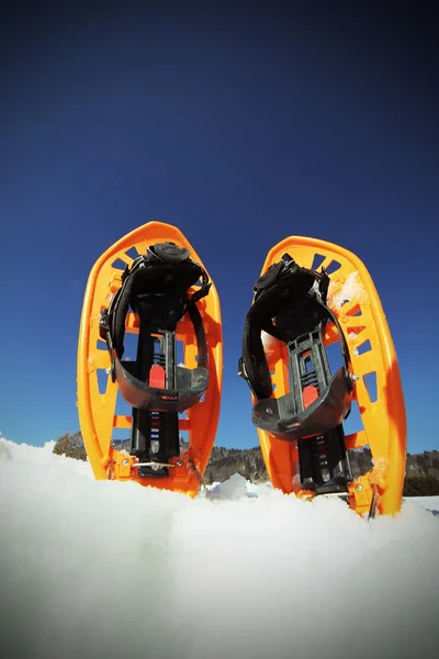 Sneeuwschoenen voor excursies in de sneeuw in de bergen — Stockfoto