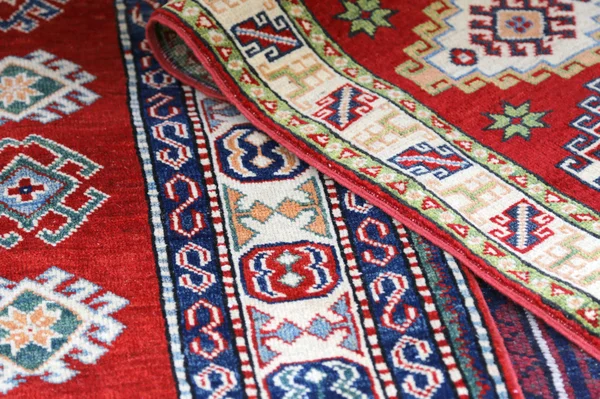 Ancient rugs handmade textile frame — Stock Photo, Image