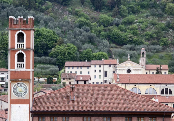 Ancient tower in piazza degli scacchi in Marostica in Northern I — Stock Photo, Image