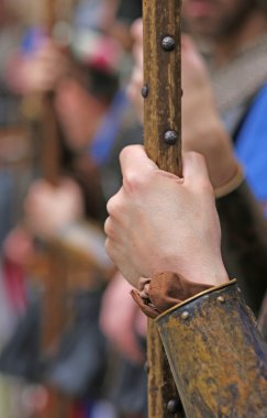 Avrupa kale Ortaçağ askerler