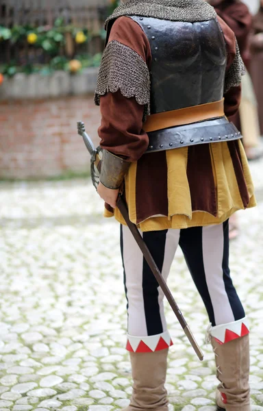 Medieval Soldiers in the European Castle — Stock Photo, Image