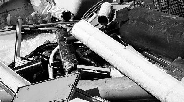 Plastic tubes in special waste landfill controlled — Stock Photo, Image