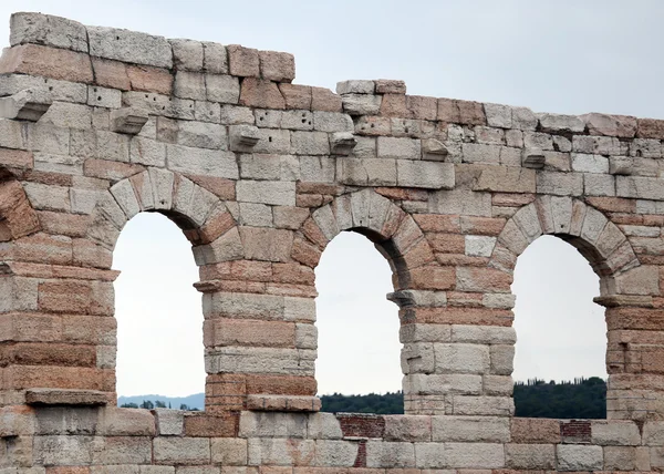 Detalhe dos arcos romanos na Arena em Verona Cidade Itália — Fotografia de Stock