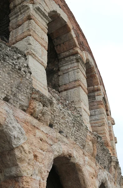Detail of the exterior walls of the Arena in Verona in Italy — Stock Photo, Image