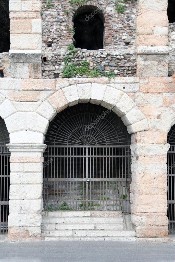 Roman gate in the Arena in Verona City Italy