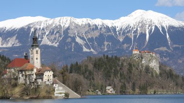 Avrupa'nın Slovenya Bled Gölü'Adası