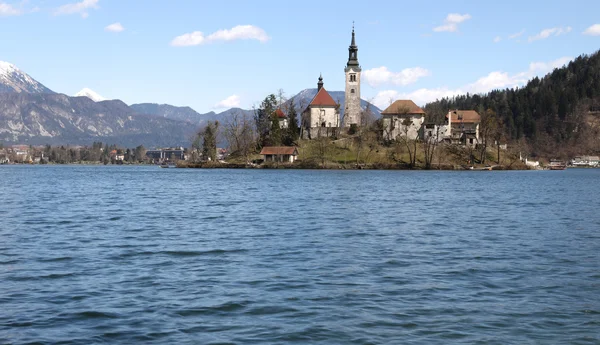 Ilha em Bled Lake na Eslovénia 1 — Fotografia de Stock