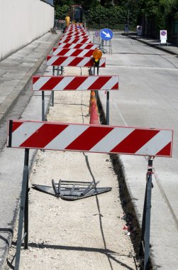 Engelli roadworks için la sırasında inşaat sitesinde